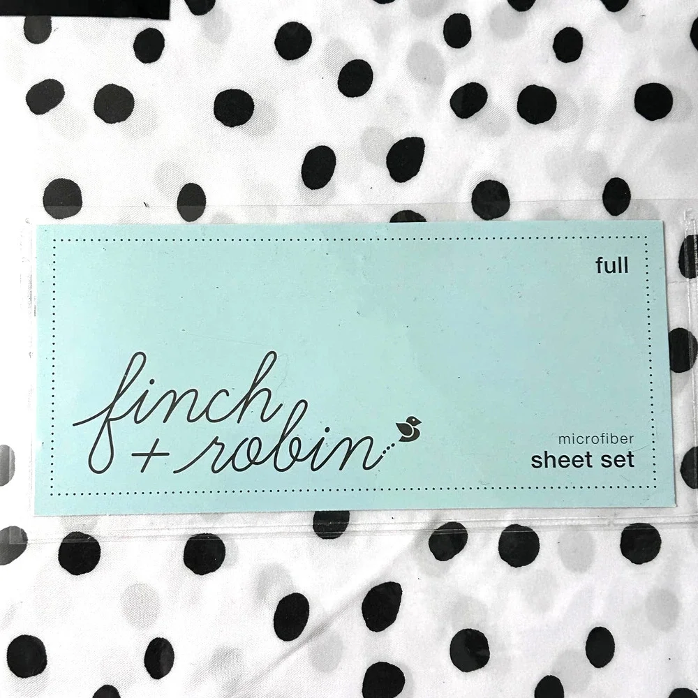 Finch + Robin Microfiber Sheet Set Sz Full Polka Dots Graphic - Picture 3 of 6